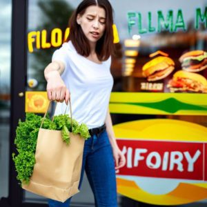 Exploration du rÎle de l'alimentation dans la fibromyalgie : Lucie choisit des légumes à feuilles vertes.
