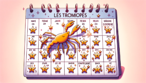 Une illustration d'un calendrier avec des étoiles dorées marquant les jours de victoire contre les poussées de fibromyalgie.