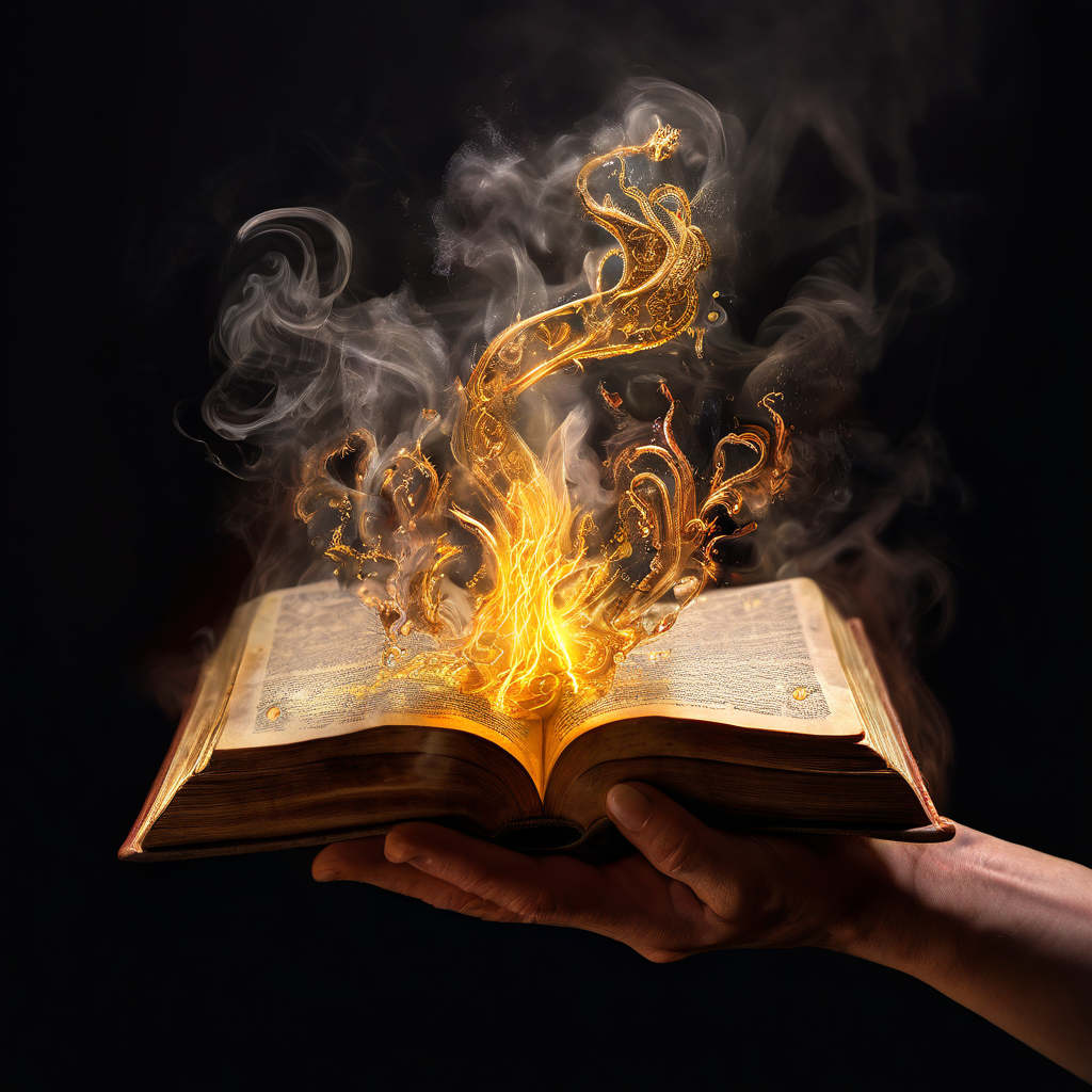 Fibromyalgie alchimie mentale. Les secrets de l'alchimie mentale révélés, symbolisés par un livre ancien et des symboles mystiques.